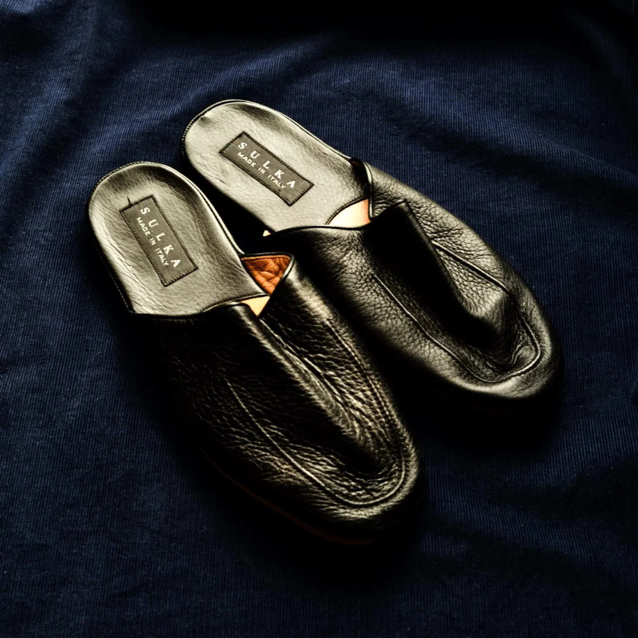 Leather Slipper in Travel Case