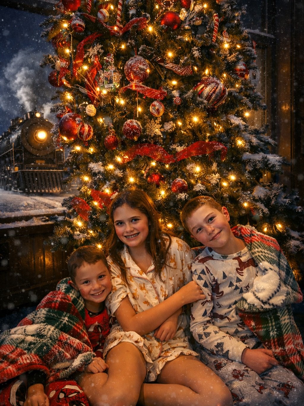 Merry Christmas 🤍✨

Brought to you by a little holiday magic + ChatGPT turning our moments into something straight out of the Polar Express. These photos feel so special.

Here are prompts I used:
✨ Turn this image into Polar Express Style
✨ Turn th