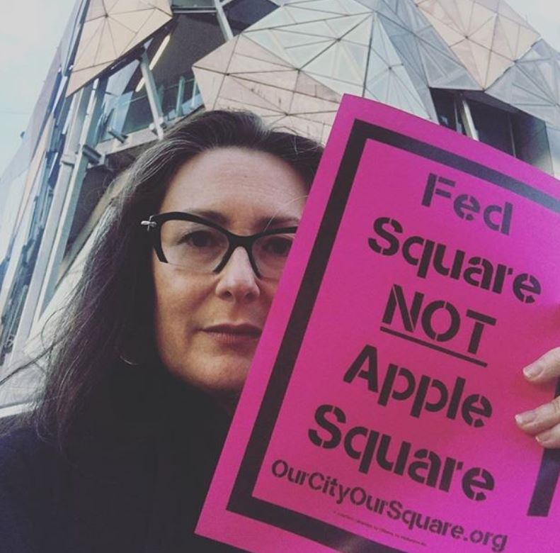 Tania Davidge (spokesperson) Tania is passionate about the importance of public space. As an architect, she believes that replacing Fed Square's Yarra Building with an Apple store would fundamentally undermine the focus of the square as a place for people, community, arts and culture. "There is no place in Melbourne that does what Fed Square does. It is unique. Fed Square sets a benchmark for public space - nationally and internationally - and a corporate entity like Apple simply does not belong there."