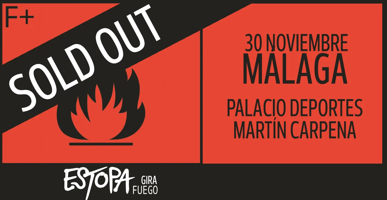 ESTOPA CUELGA EL CARTEL DE ENTRADAS AGOTADAS EN MÁLAGA