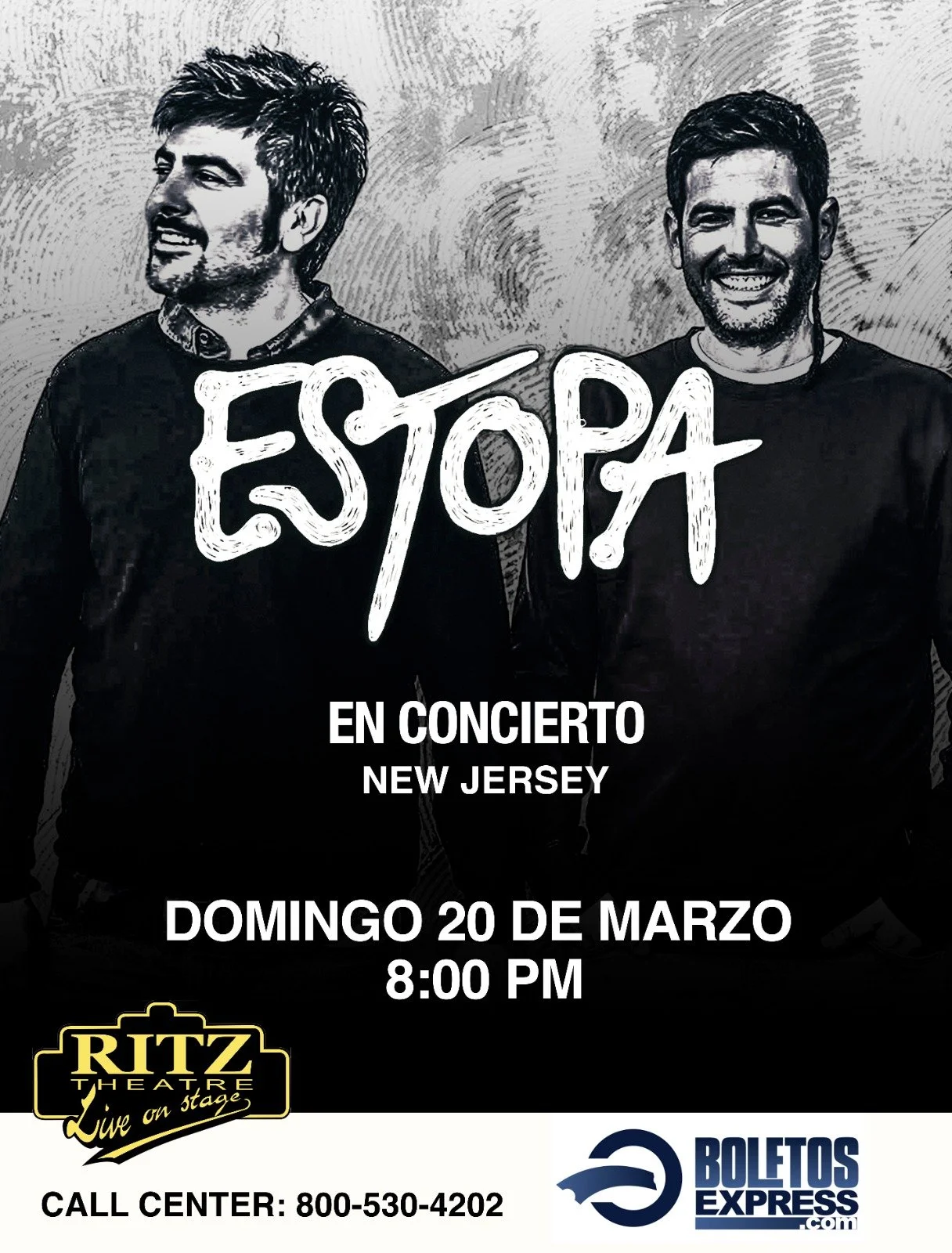 ESTOPA EL 20 DE MARZO EN EL RITZ THEATRE DE NEW JERSEY