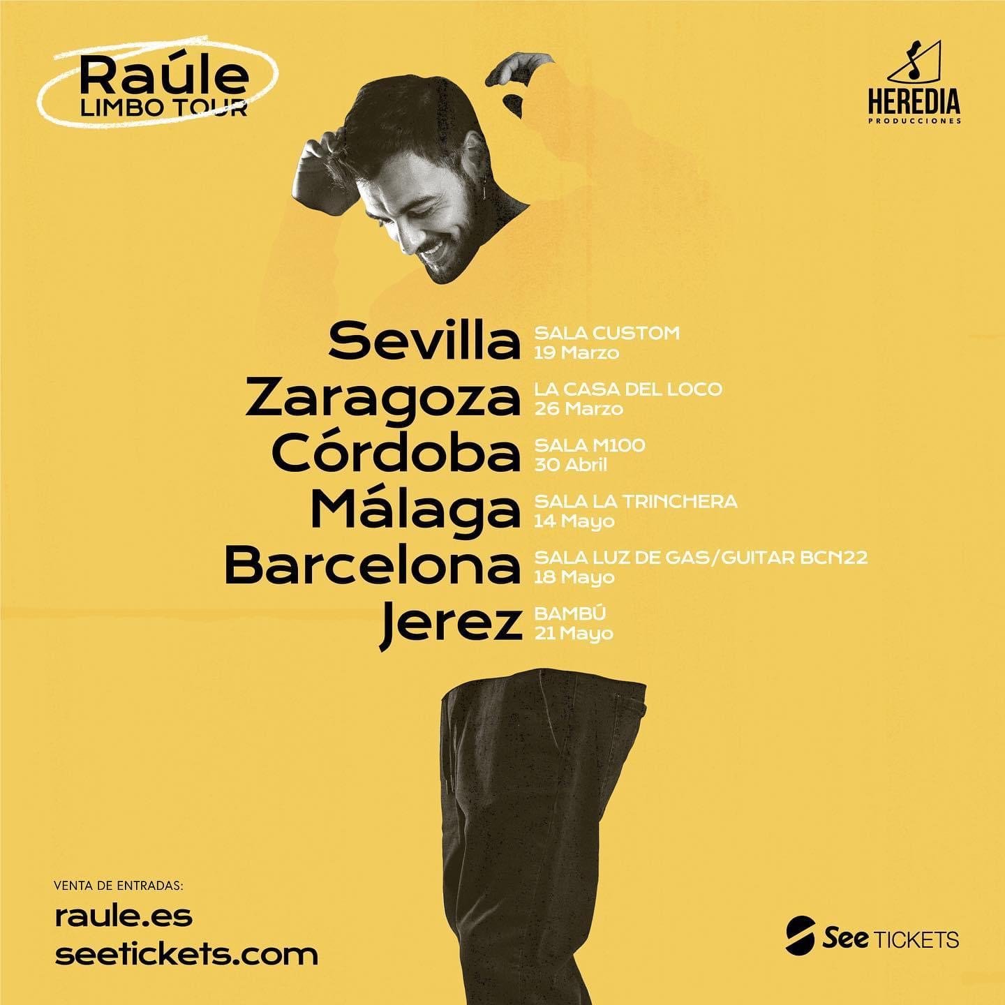 RAÚLE ANUNCIA LAS 5 PRIMERAS FECHAS DE SU "LIMBO TOUR"