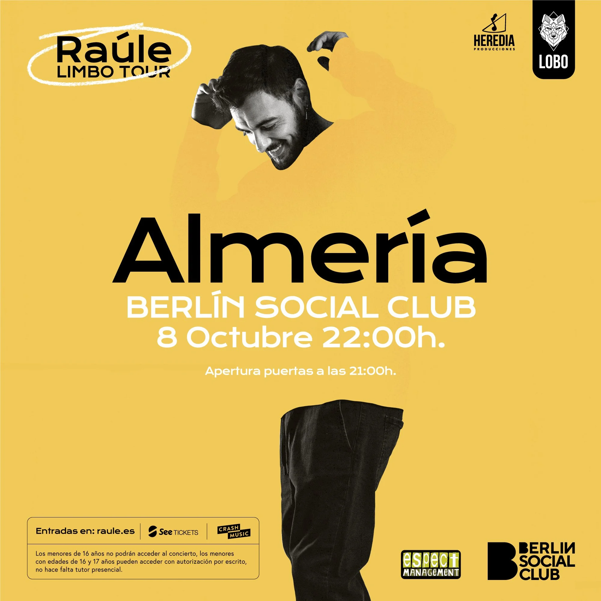 RAÚLE ANUNCIA CONCIERTO EN ALMERÍA EL 8 DE OCTUBRE