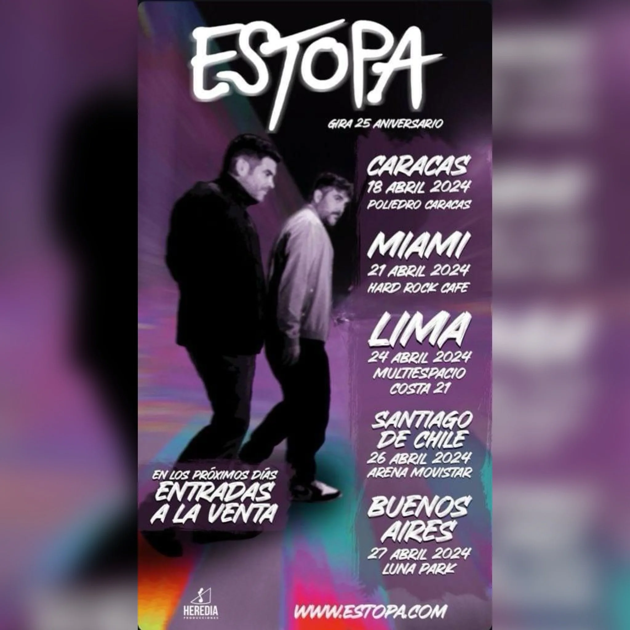 ESTOPA ANUNCIA SU GIRA 25 ANIVERSARIO POR LATAM Y EEUU