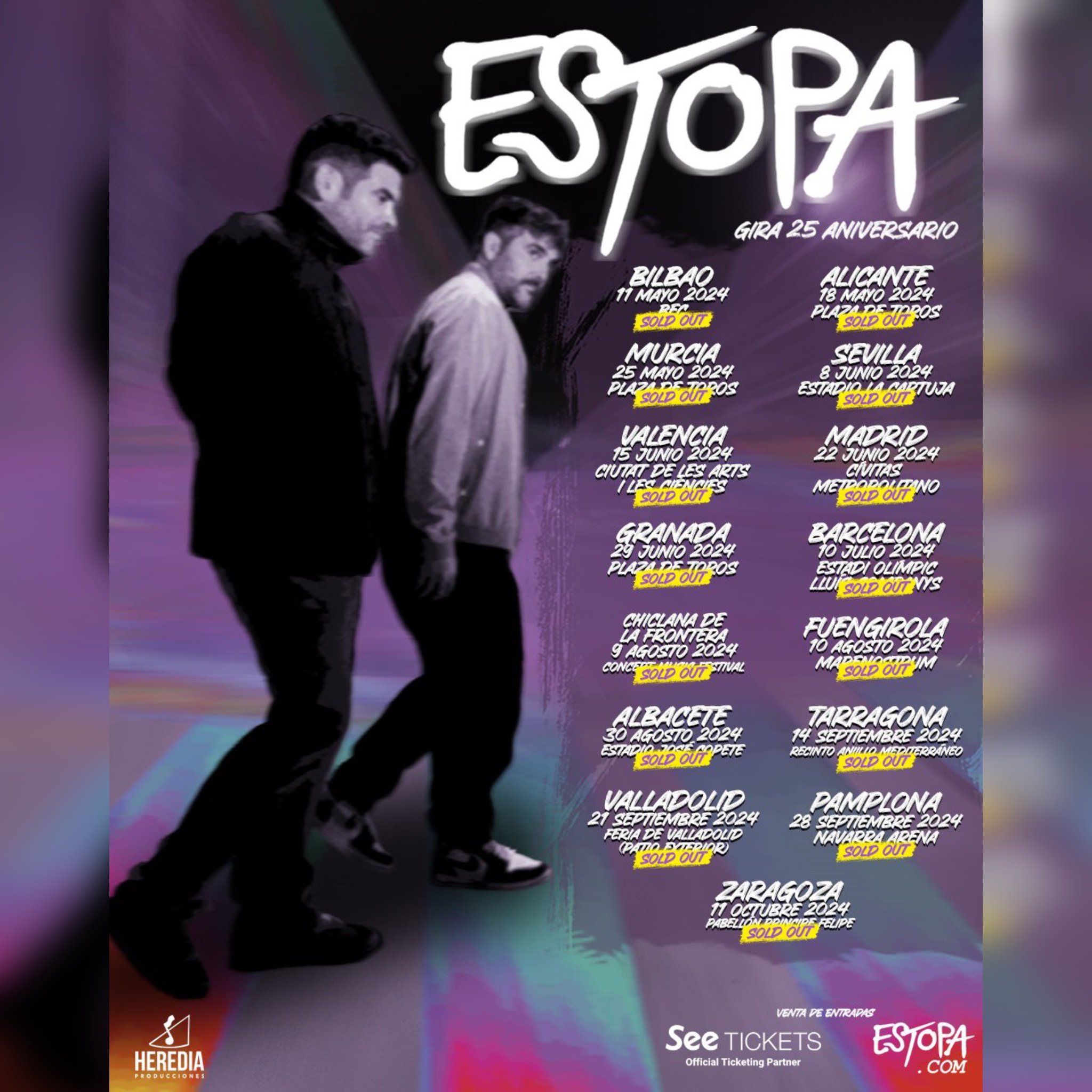 SOLD OUT DE ESTOPA EN SU GIRA 25 ANIVERSARIO