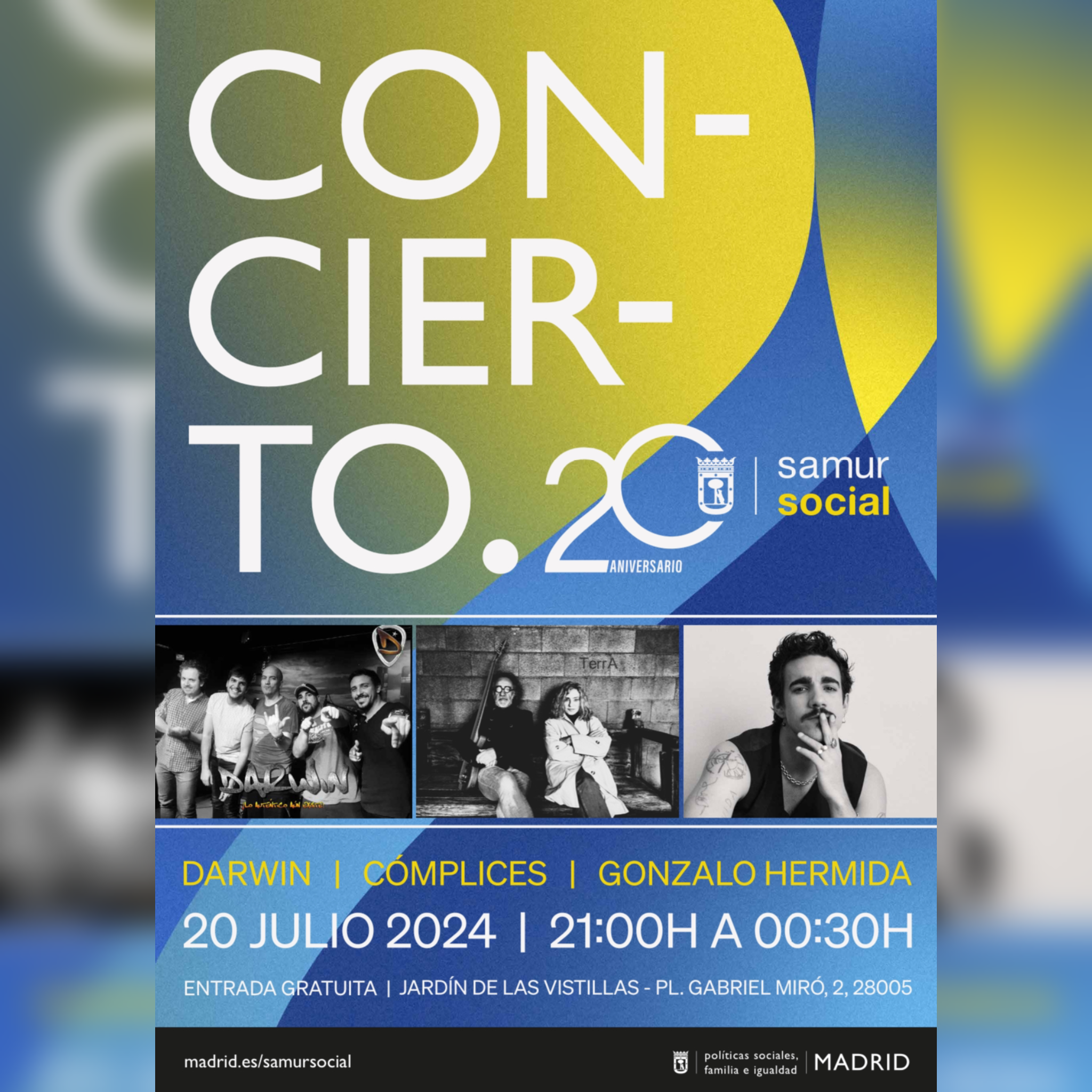 GONZALO HERMIDA ACTUARÁ EN MADRID POR LOS 20 AÑOS DEL SAMUR SOCIAL