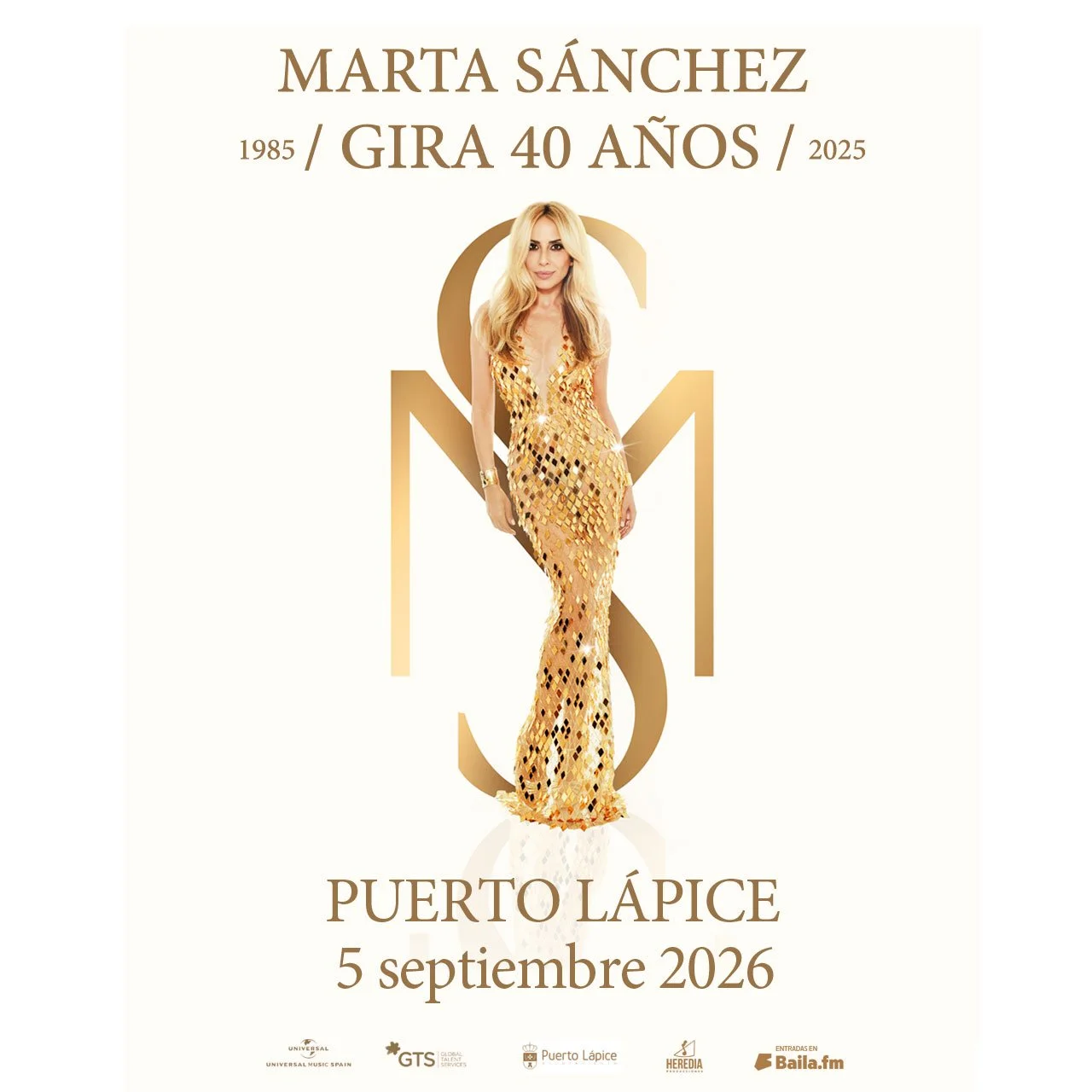 MARTA SÁNCHEZ LLEVARÁ SU GIRA 40 AÑOS A PUERTO LÁPICE