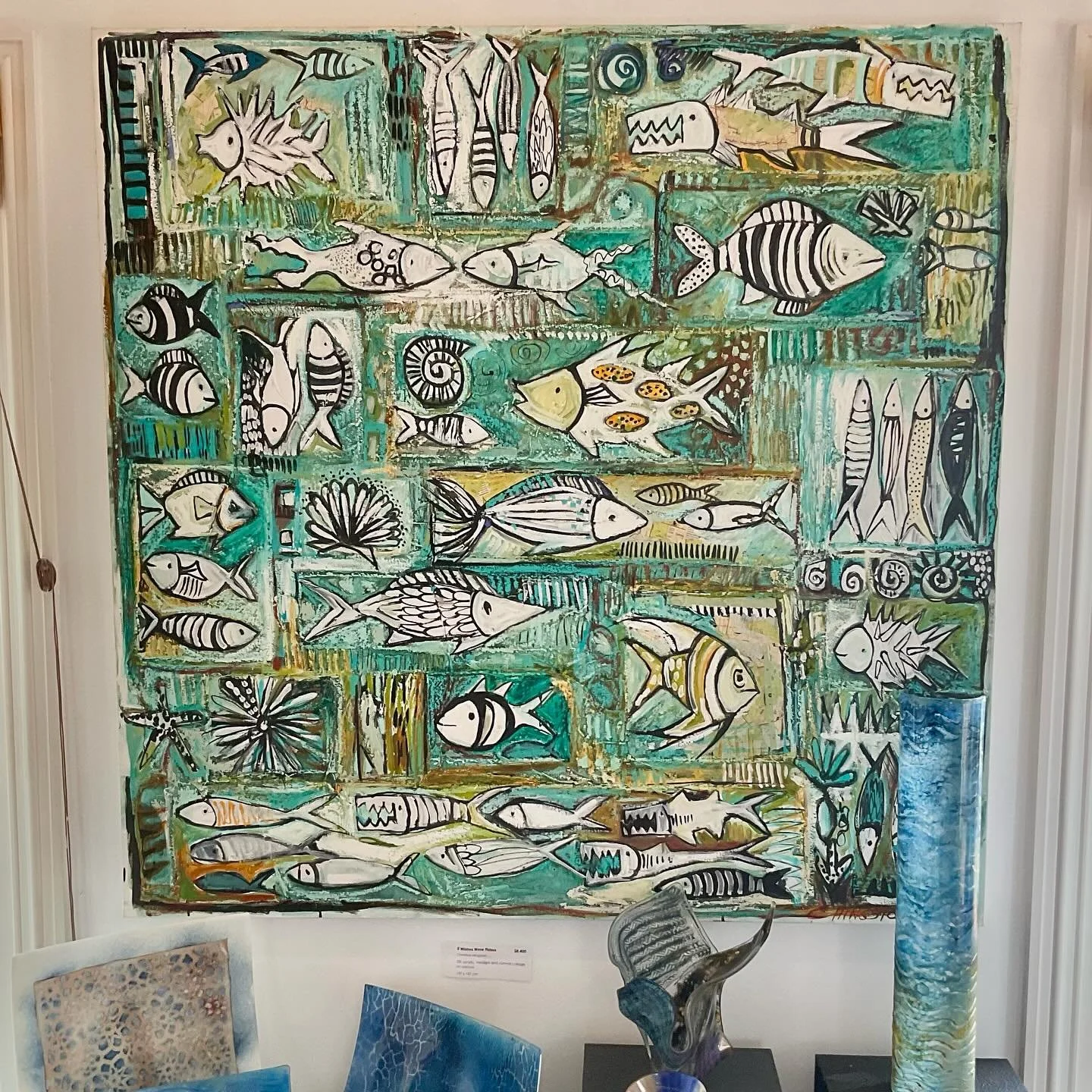 If wishes were fishes 
@mundaringhillsopenstudios 
#christinehingston #oiloncanvas #verdigris #tealgreen #fishpainting #openstudio #artinthehills #mundaring #mundaringhillsopenstudios #artexhibitions #perthartist #blackstumpgallery #yallingupgallerie