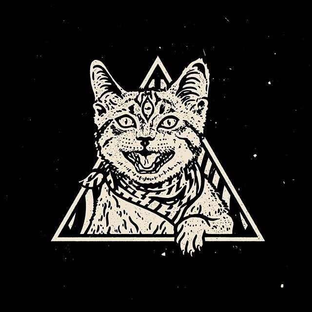 Three eyed kitty for @three_phase_rehearsals . Limited run of shirts available through their Band Camp, all sales will help cover studio expenses during the current closures. If you&rsquo;re in a place where you&rsquo;re able to support local busines