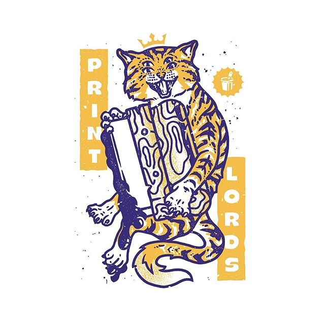 Made some shirts for @printlords_screenprinting They&rsquo;re up and available for pre-order from their shop. Available in 2 colours. Eco friendly! Go support local business (if you can) and get one of these cool cats on you. .
.
.
.
#screenprinting 