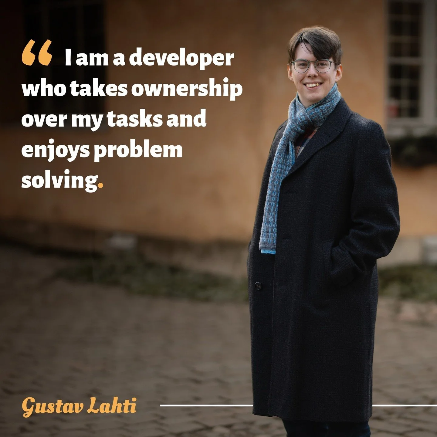 🥳 This week we're proud to Introduce our new colleague: Gustav Lahti 

🧠 &quot;I am a developer who takes ownership over my tasks and enjoys problem solving,&quot; Gustav explains. 

📈 When asked what excites him about being a consultant, Gustav s