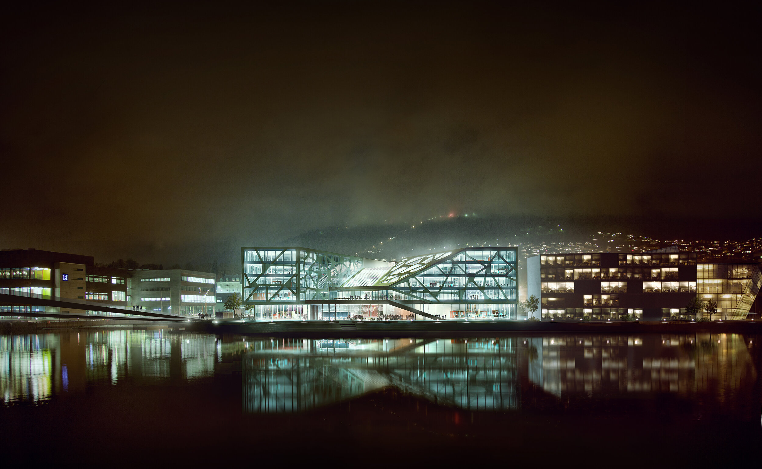   Sted:  Marineholmen, Bergen ▎ Status:  Konkurranse høst 2012 ▎ Areal:  ca 37 800 m² brutto ▎ Byggherre:  GC Rieber Eiendom as ▎ 