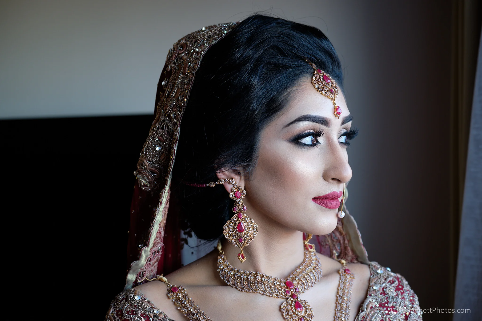 Spontaneous portrait in natural light, minutes before the ceremony