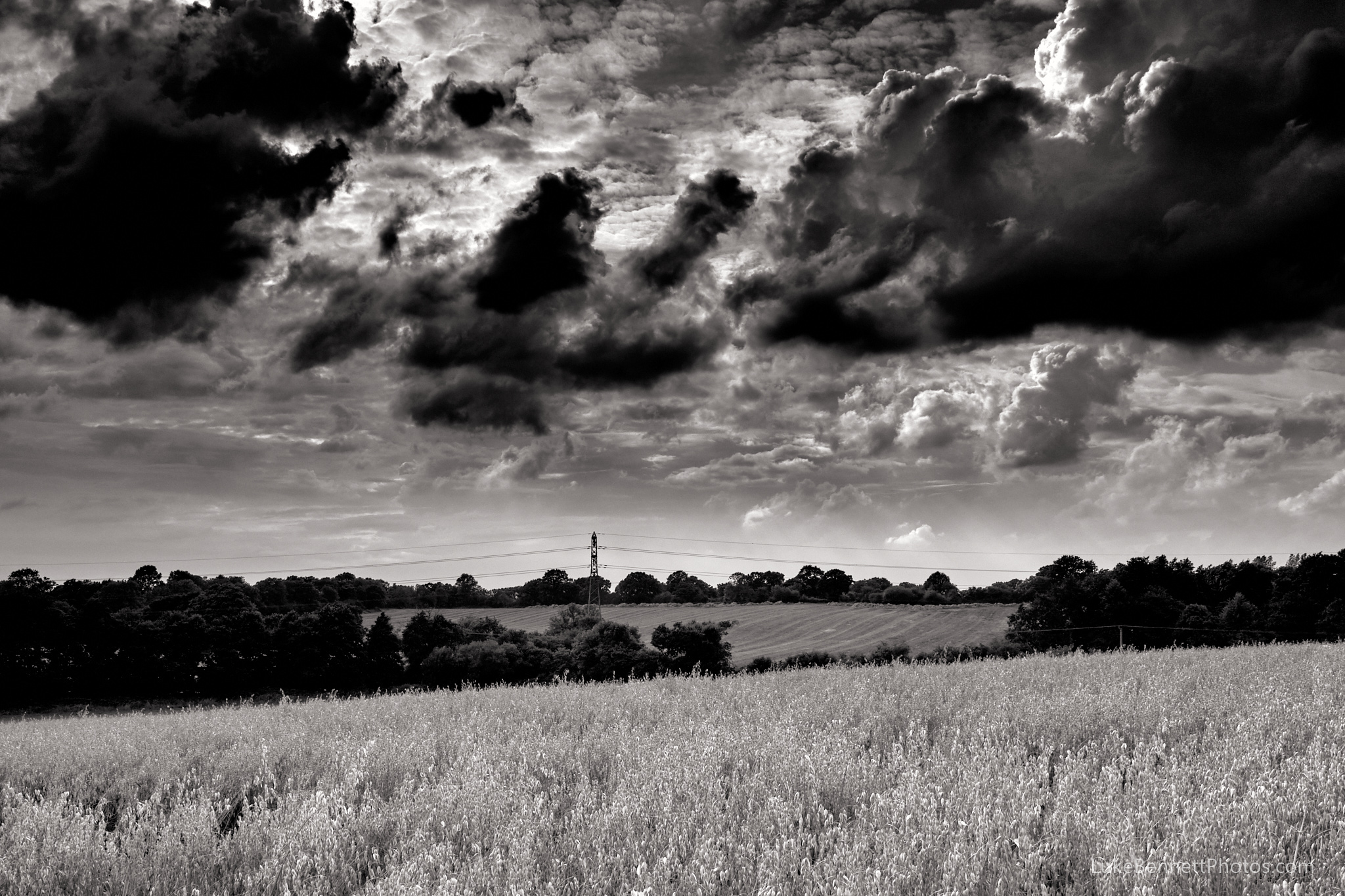 Moody rain clouds forming over Warwickshire