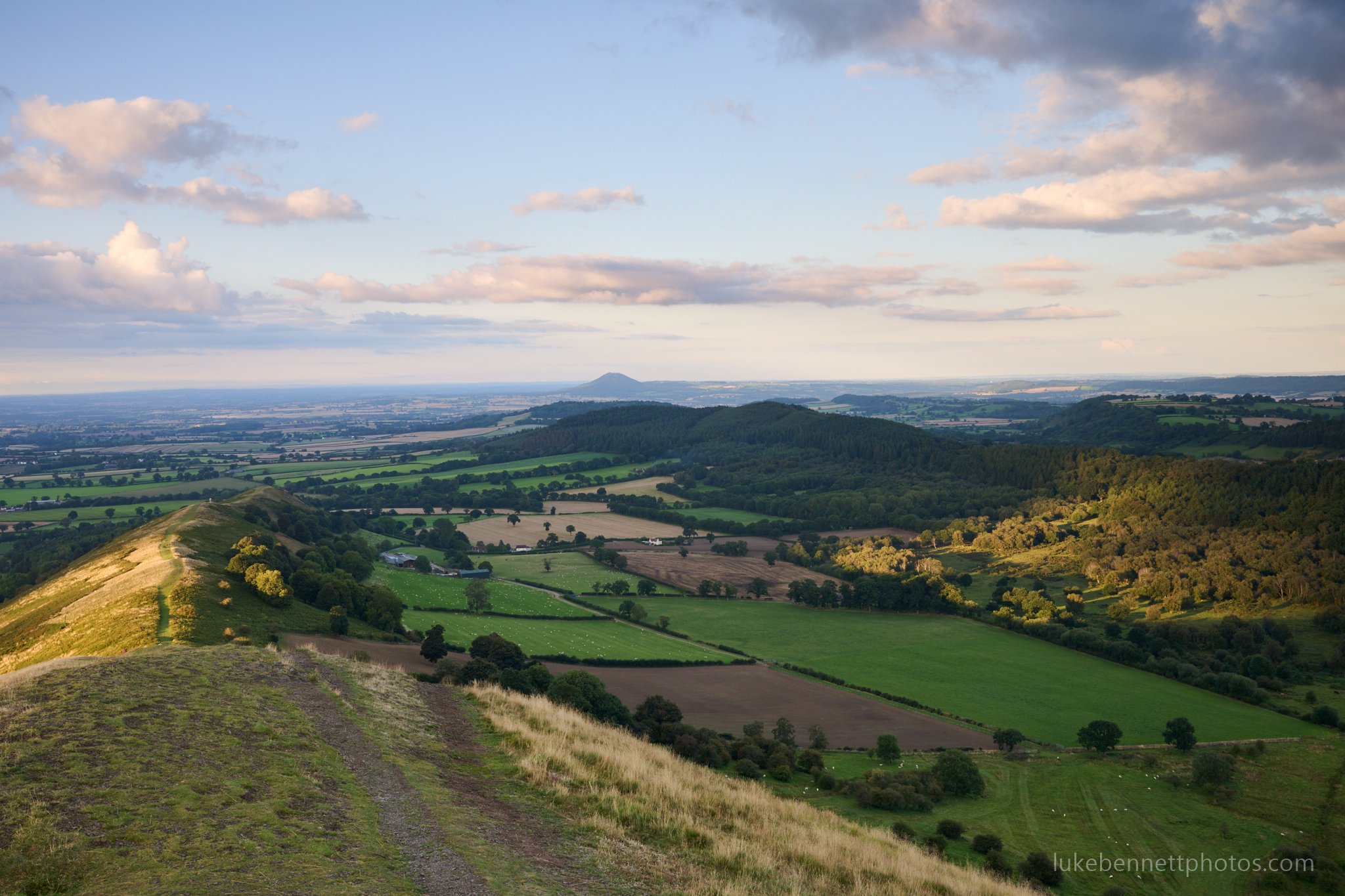  The view from the top of the Lawley, again, with the Wrekin in the far background 