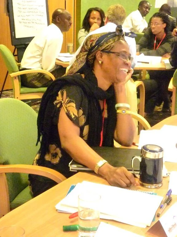 theresa femi-davies enjoying a lighter moment in the customer focus workshop lead by hmrc director stephen banyard.