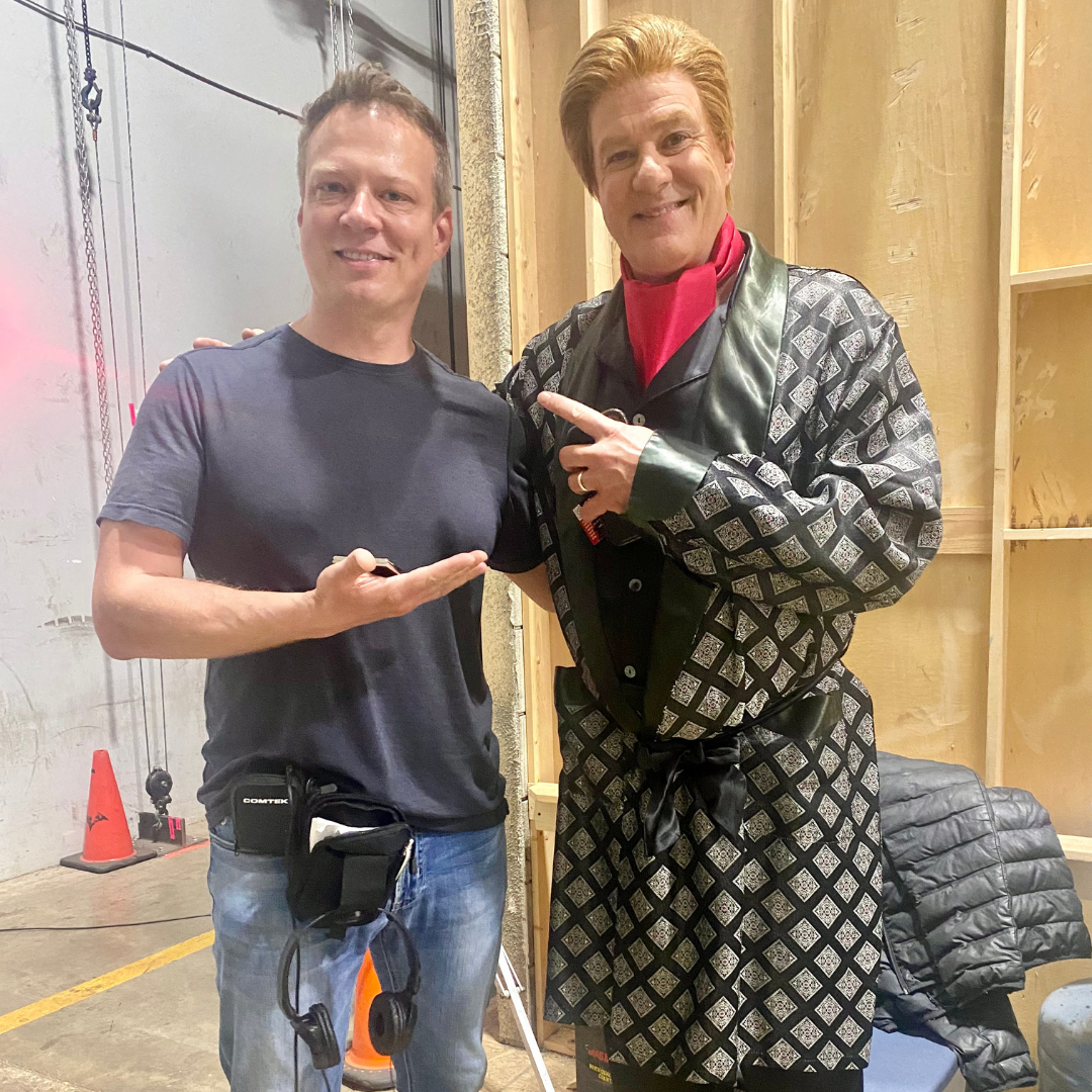Sasha Piltsin with actor Barclay Hope during Russian dialect coaching for Riverdale.
