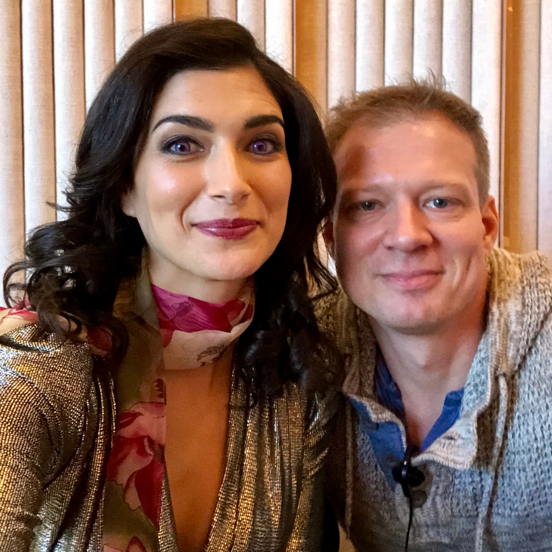 Sasha Piltsin with actress Tiffany Lonsdale during Russian dialect coaching for Siren.