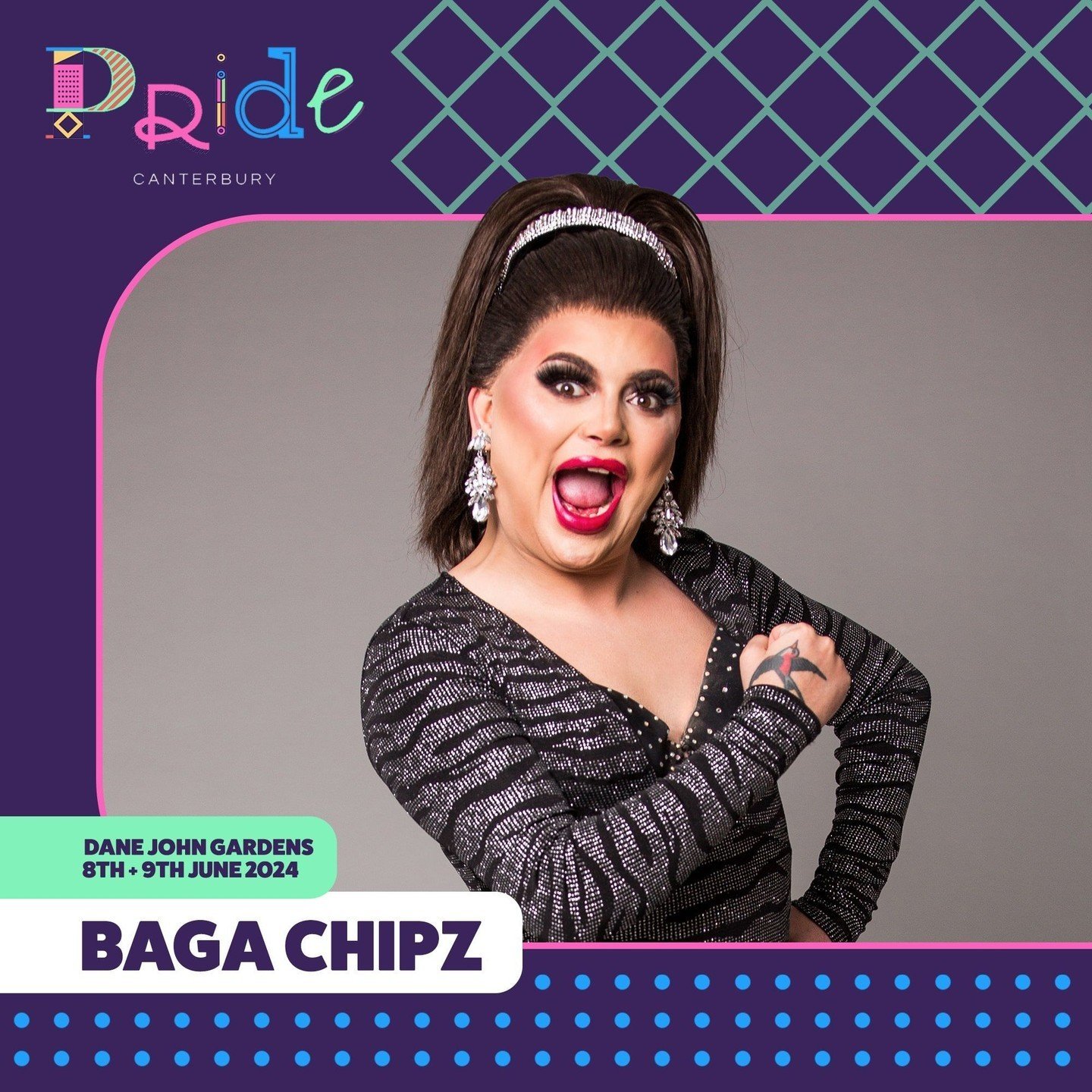 📢 Pride Canterbury 2024 line-up Announcement! 

@bagachipz
A Pride Canterbury and RuPaul's Drag Race UK legend - Baga Chipz is back on our main stage.

Booty Luv 
Booty Luv are 00's pop legends and they'll be performing at Pride.

@kerryellis79
Kerr