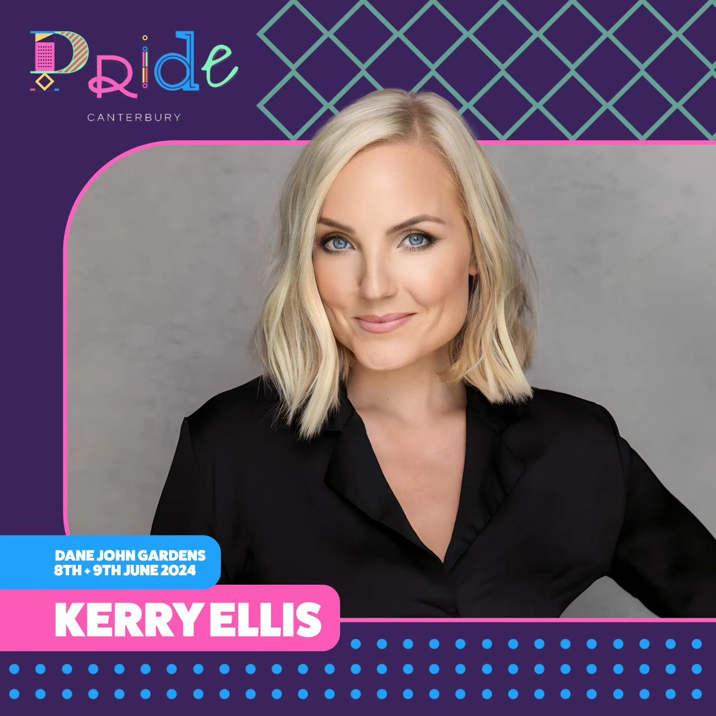 📢 Pride Canterbury line-up announcement 

@kerryellis79 
Kerry played Elphaba in Wicked The Musical on Broadway and in the West End. She has a whole host of other musical credits to her name including We Will Rock You and Cats. We can't wait to see 