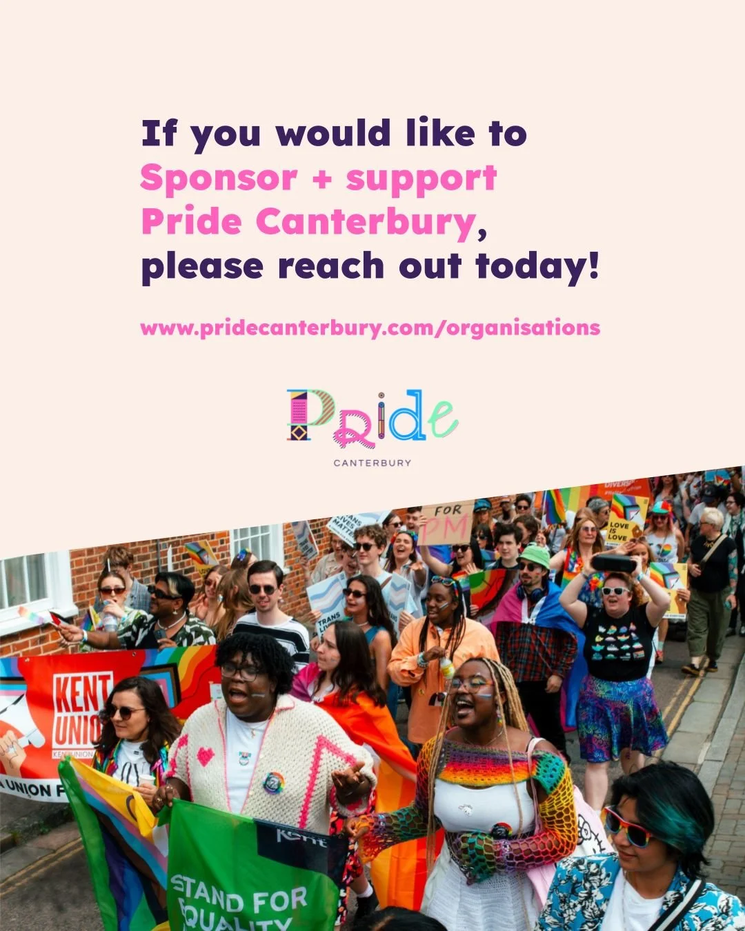 📣 Pride Canterbury is coming &mdash; and we&rsquo;re inviting businesses and organisations to be part of something incredible! 🌈✨ Our new sponsorship pack is now available!

This is your chance to support the LGBTQ+ community and be seen by thousan