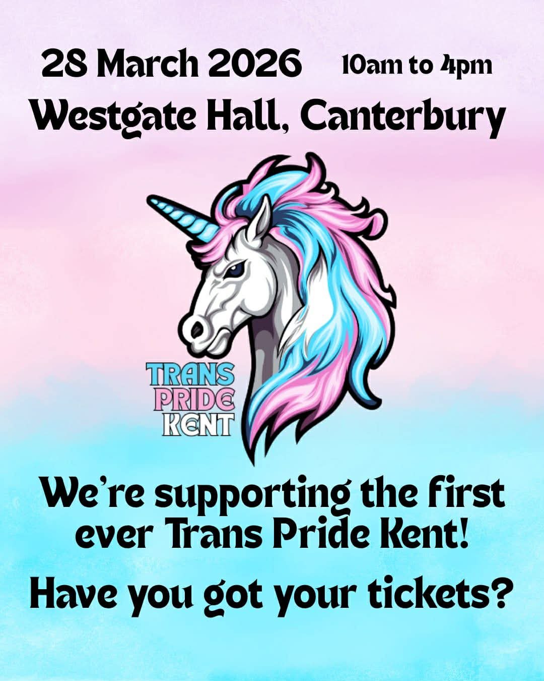 we are proud to be supporting the inaugural Trans Pride Kent 🥰 they are an independent organisation championing Trans rights across Kent + it&rsquo;s a real honour that they have chosen Canterbury as their first host city! We look forward to seeing 