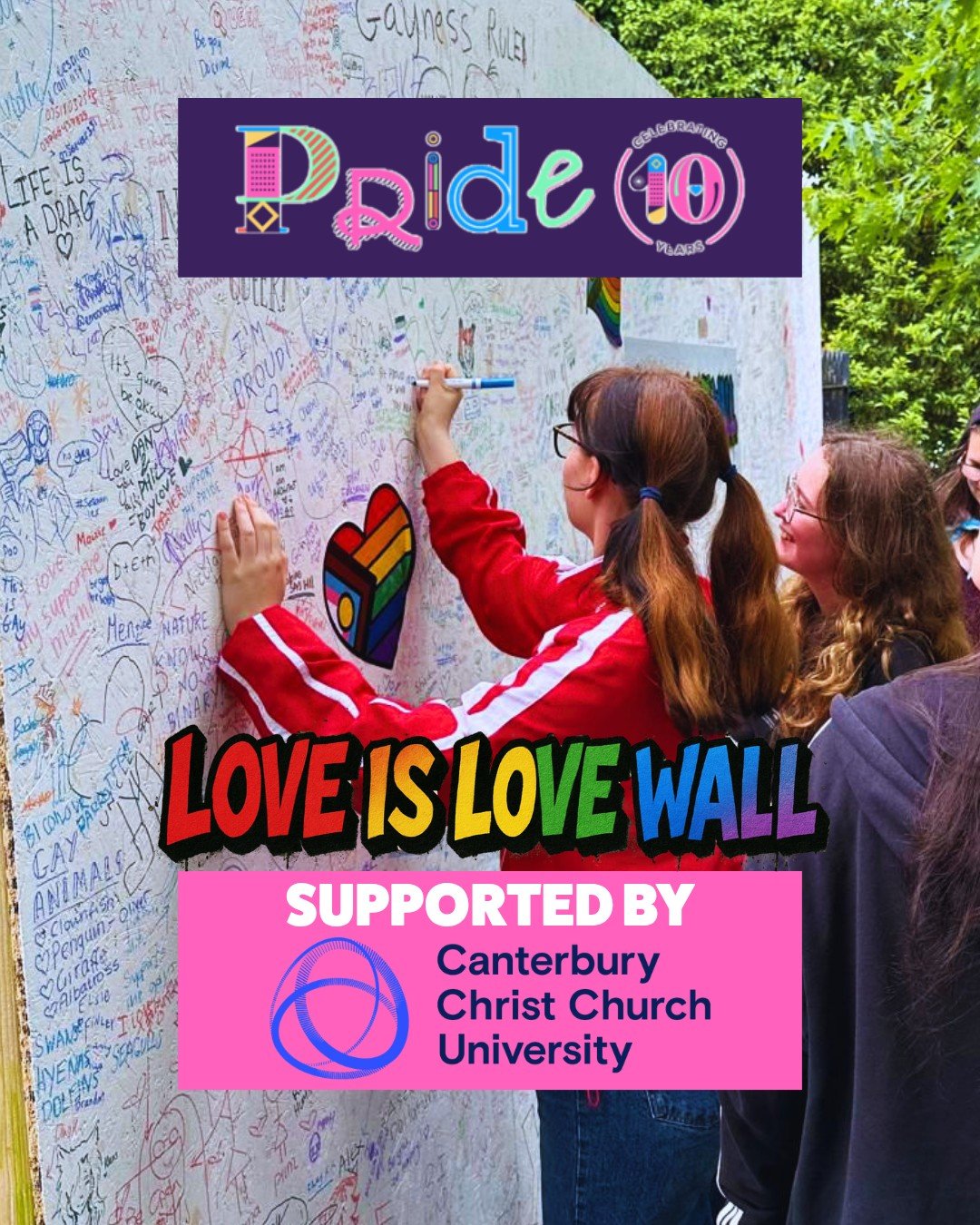 leave your mark on our LOVE IS LOVE WALL 🥰&hearts;️🌈 @canterburyccuni