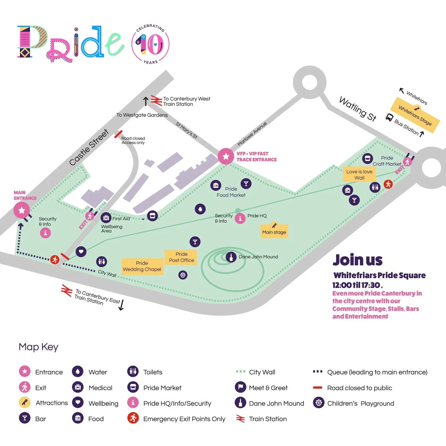 This Saturday! Join us in the Dane John Gardens, PLUS our biggest ever Whitefriars area! 🤩🌈