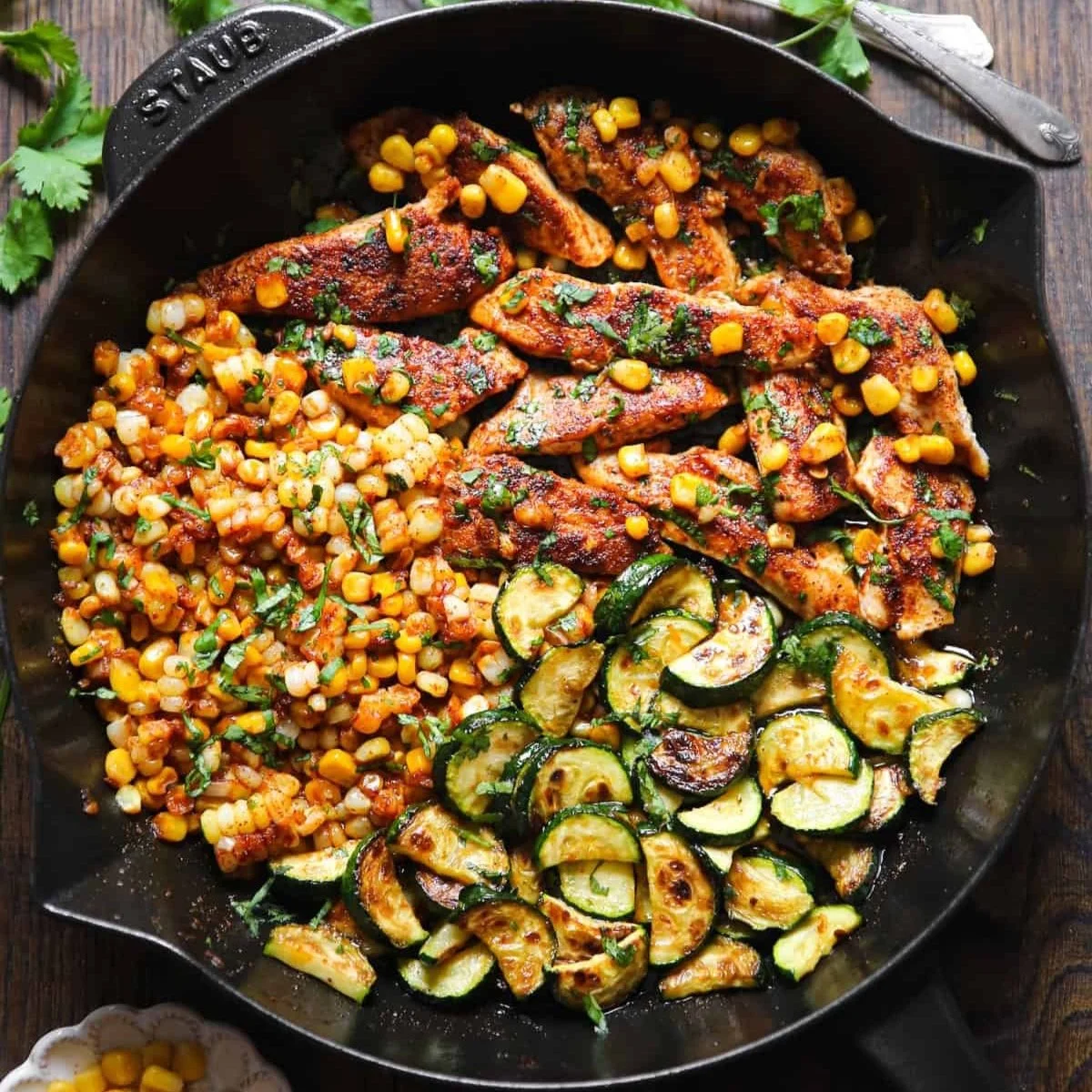 Garlic Butter Chicken with Zucchini and Corn