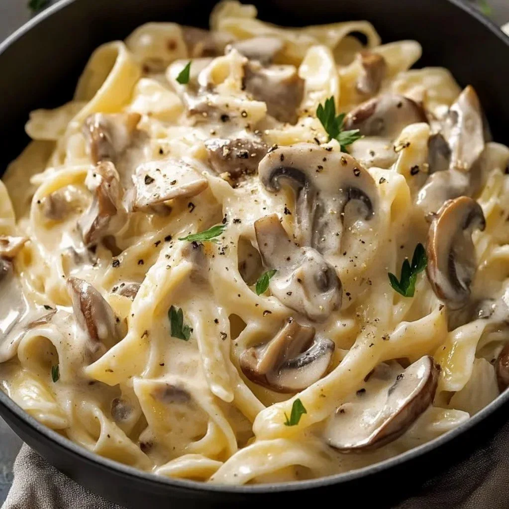 Buttery Oyster Mushroom Pappardelle Pasta