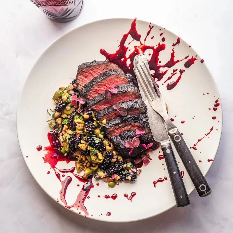 Black Magic Steak with Blackberry Balsamic Gastrique