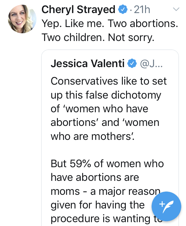 On Twitter: Cheryl Strayed tells of 2 abortions 
