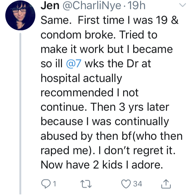 On Twitter 2 abortions the condom broke 