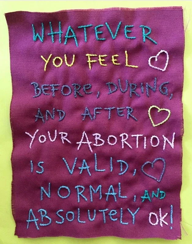 Click the picture to learn about the creator of Abortion Embroidery.