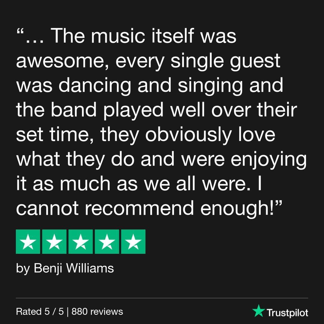 Thanks Benji 🥳

Review via @functioncentral's Trustpilot. 

#weddingband #partyband #weddingreviews