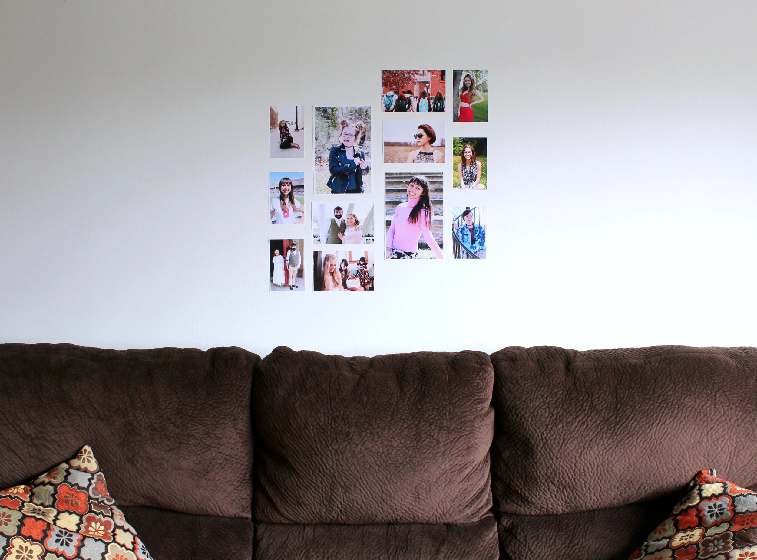The second arrangement of photos that I tried. I switched back to this one and stuck with it after trying out a third arrangement.