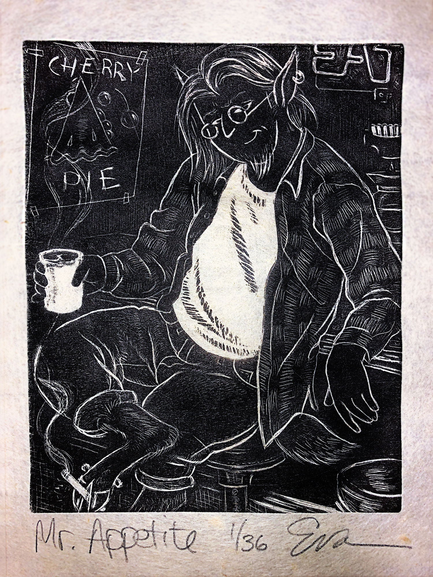 "Mr Appetite" Wood Engraving