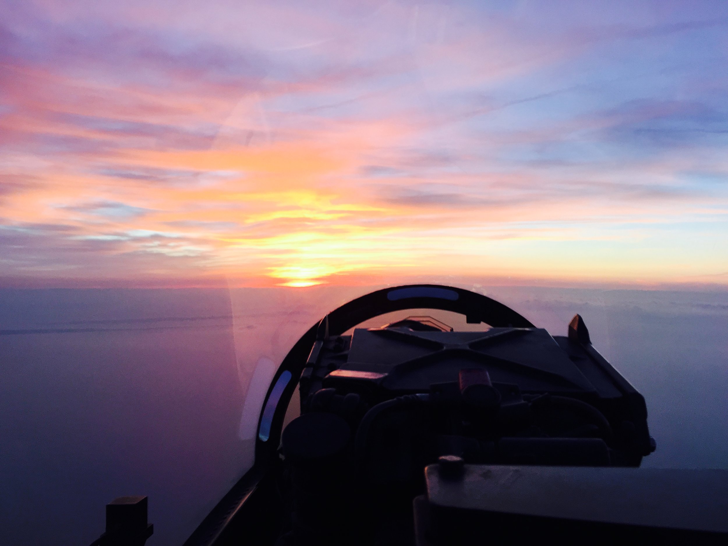 Flying into the sorbet sky