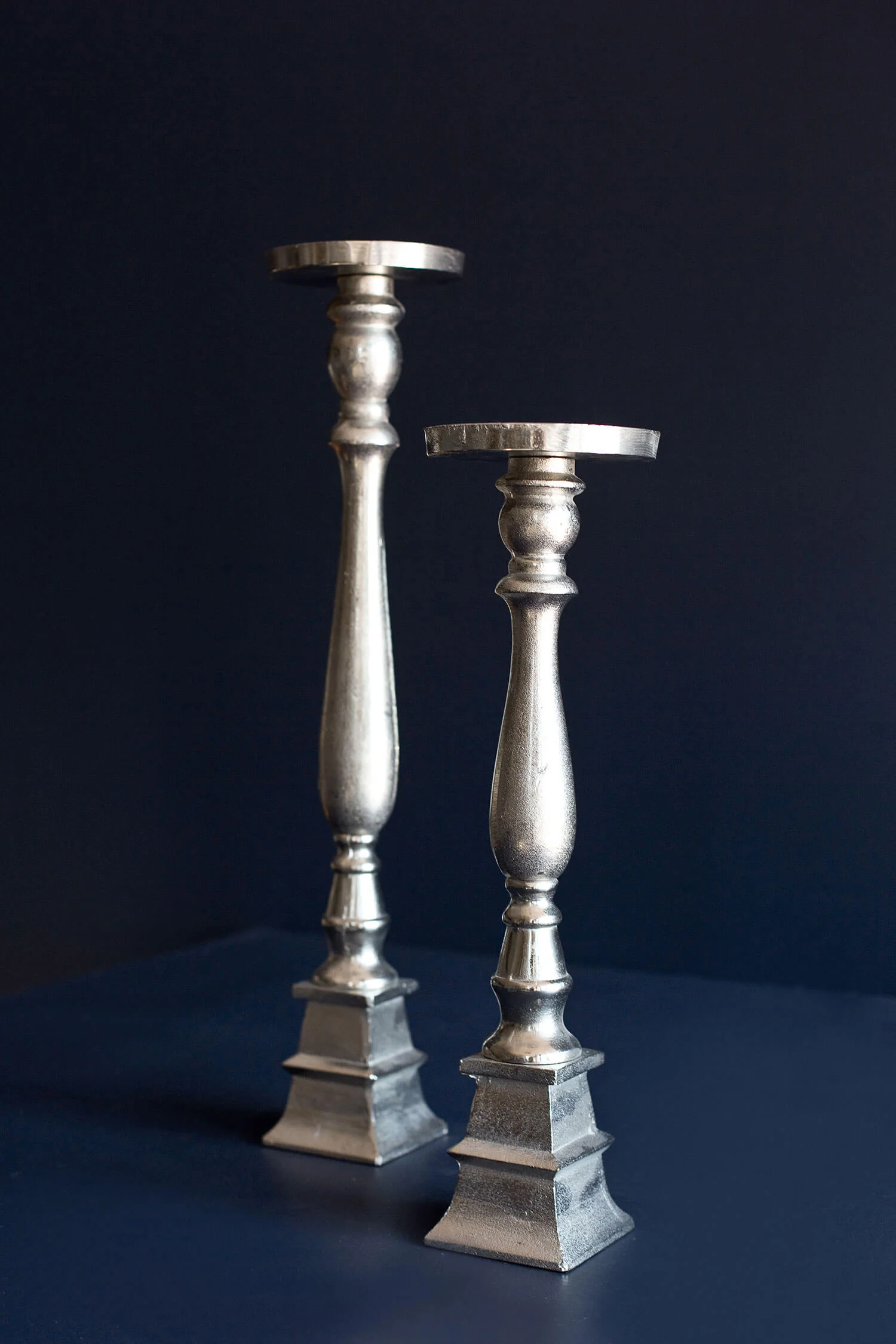Hammered Silver Candlesticks