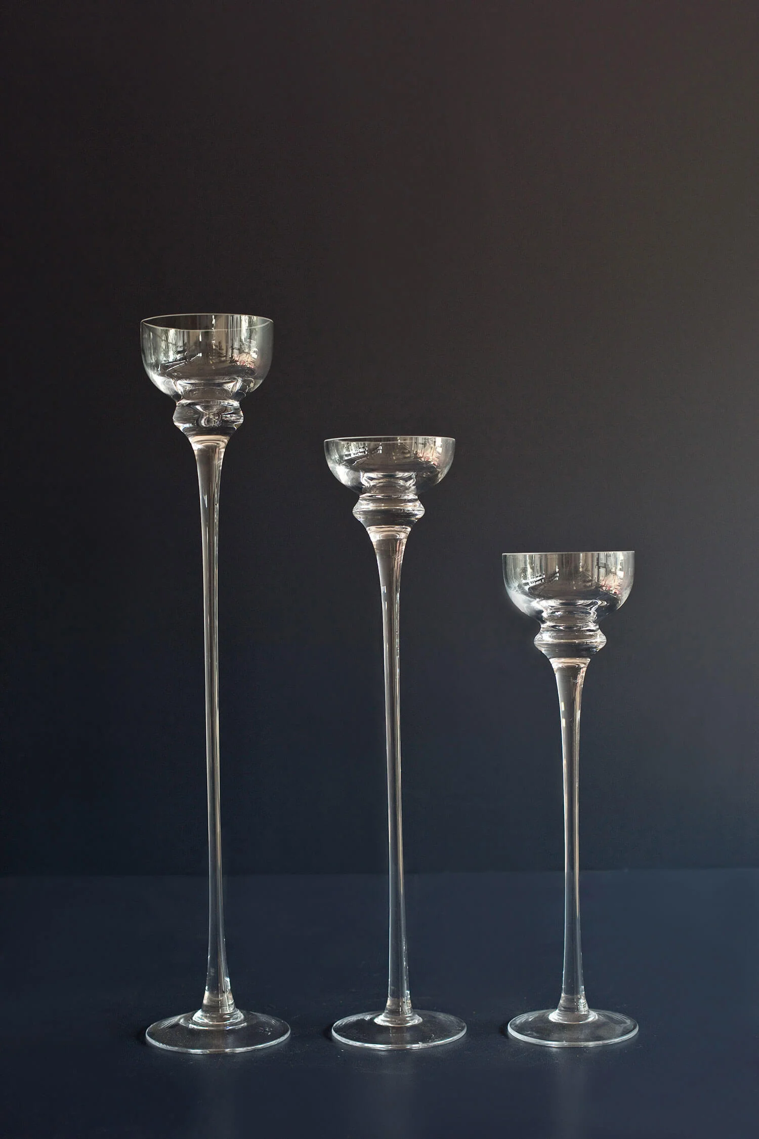 Arial Glass Candlesticks