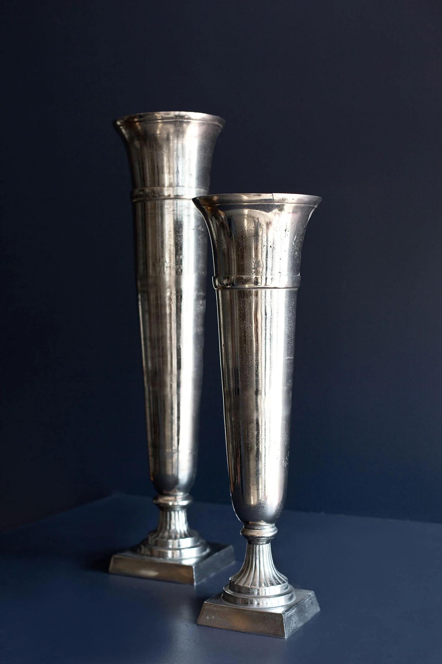 Hammered Pewter Vases