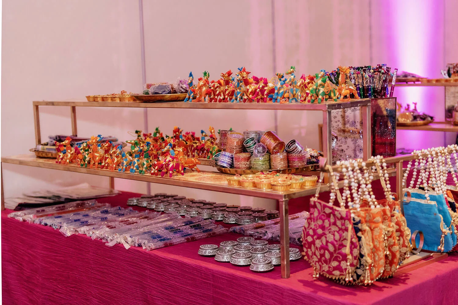 Gold Iron 3 Tier Display Stands