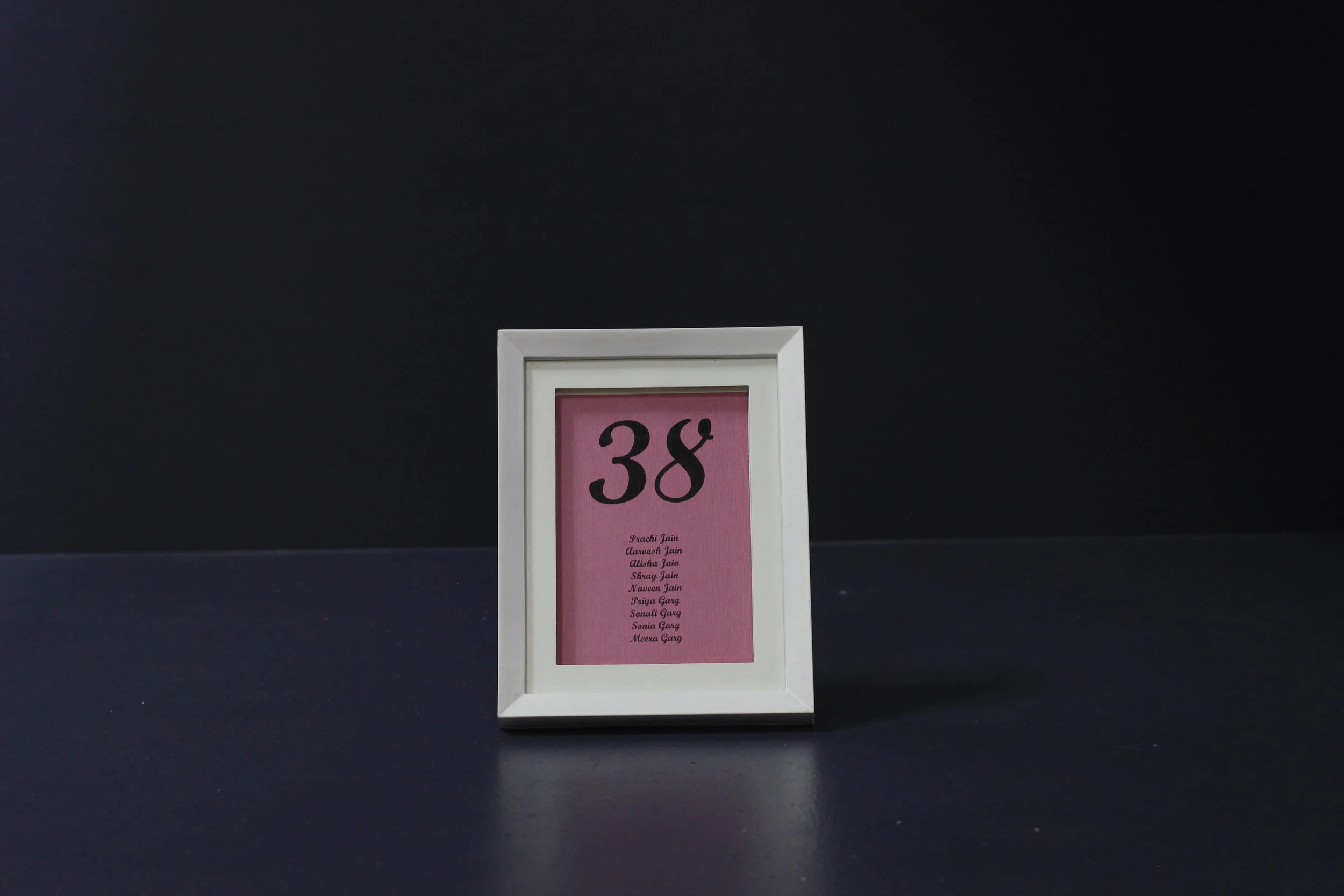White Wood Frame Table Number Holder