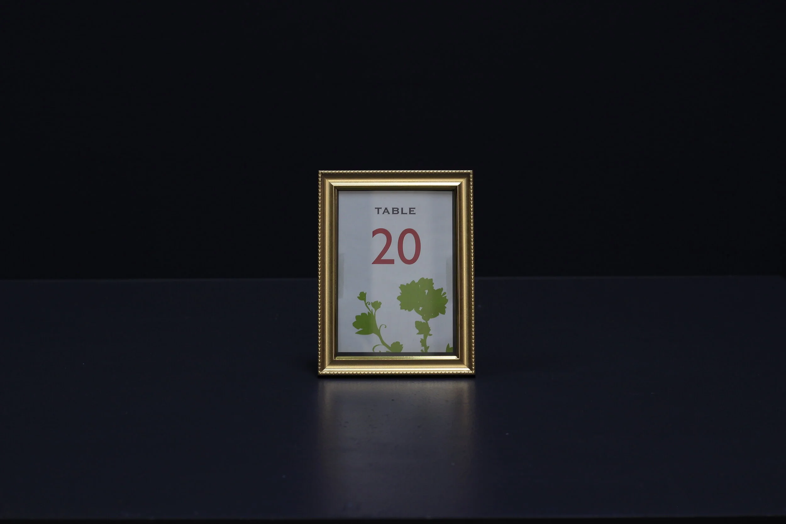 Gold Frame Table Number - Vertical