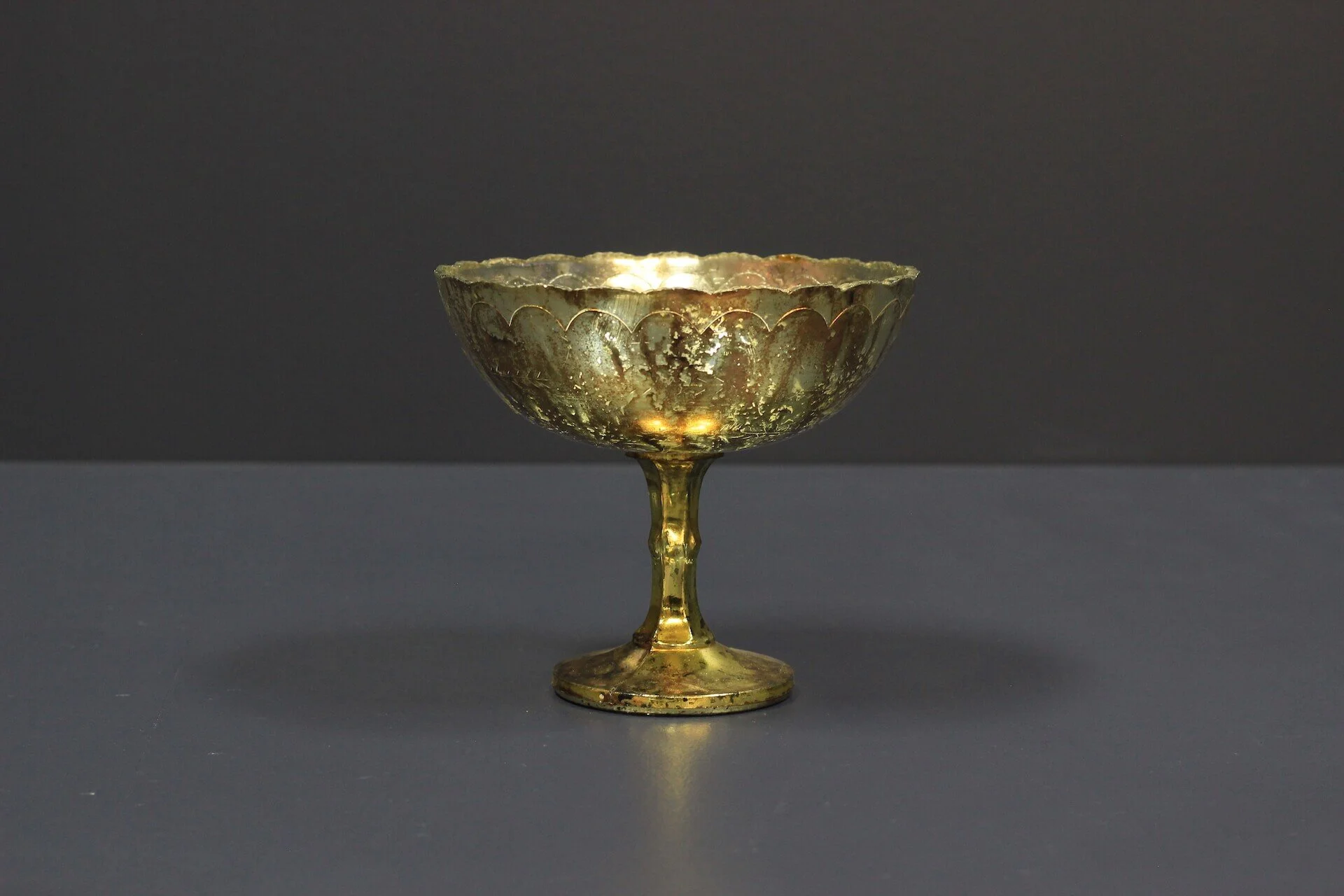 Gold Mercury Glass Compote 