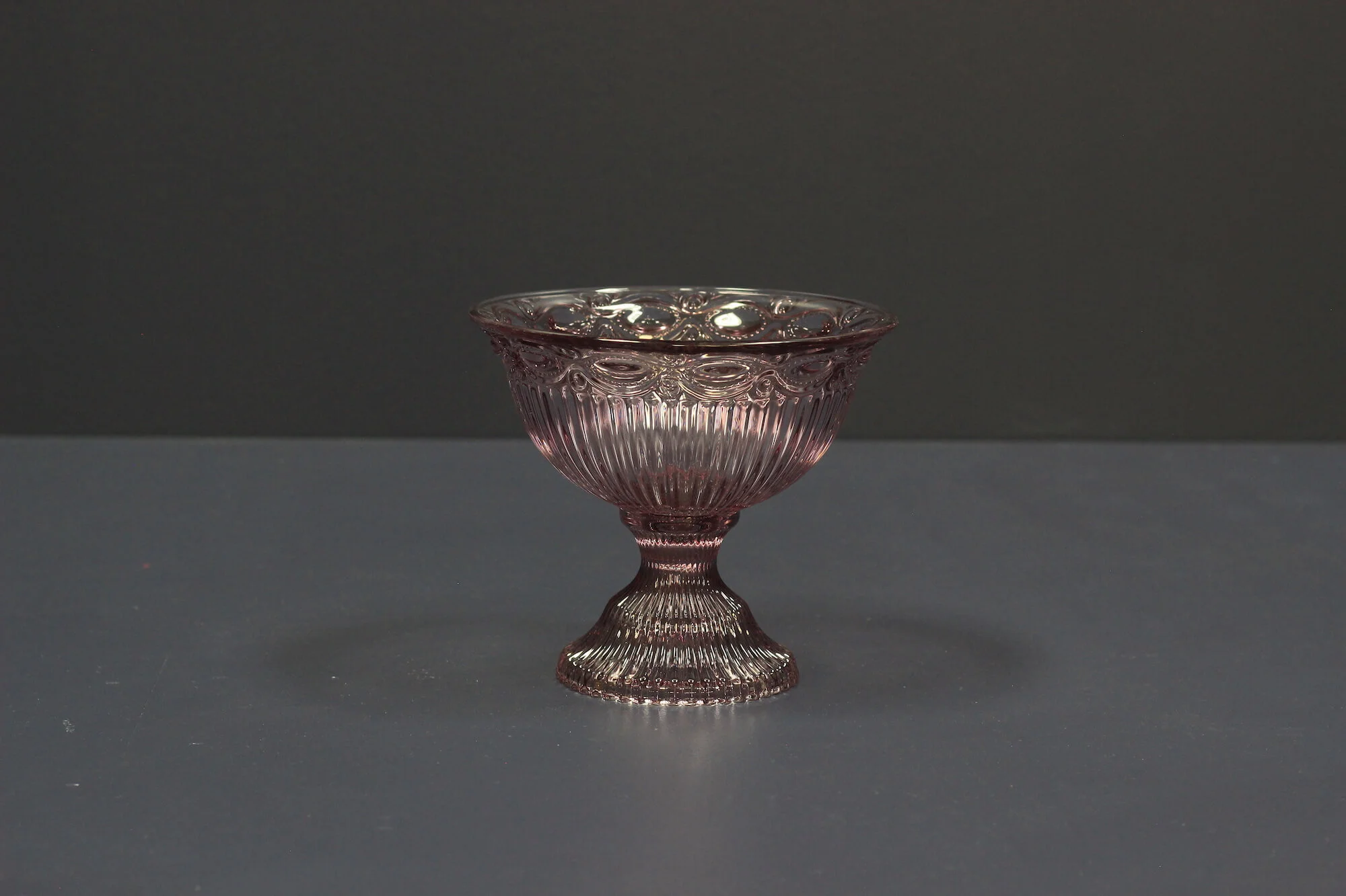 Blush Pink Glass Compote