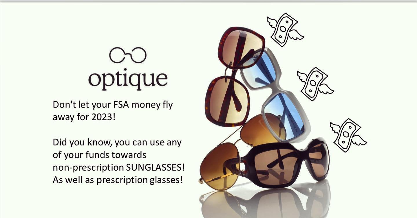 FSA expires this month! You don&rsquo;t need an appointment to use your money towards glasses or even NON-PRESCRIPTION SUNGLASSES! #optique #edmondok #sunglasses #giftideas #treatyourself