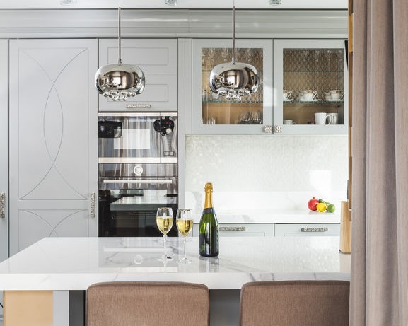 luxury condos in georgetown dc - champagne on the kitchen counter