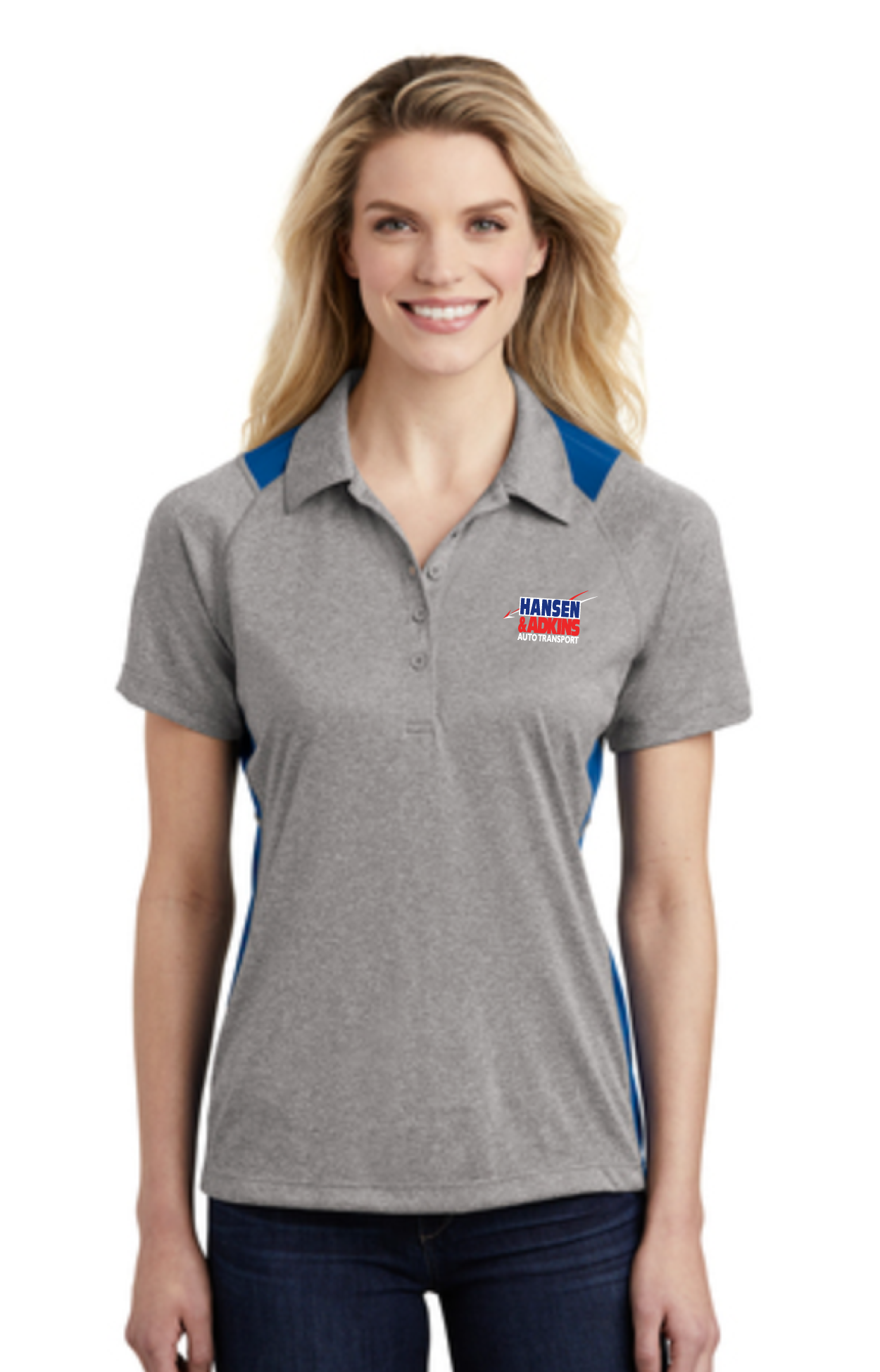 LST665 Sport-Tek Ladies Heather Colorblock Contender Polo