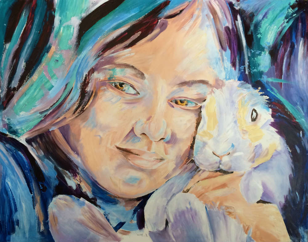 "Girl and Bunny" - Work in Progress